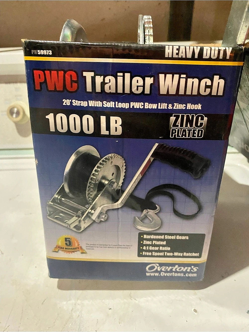 Overton's PWC Trailer Winch Zinc Plated Trailer Winch